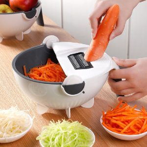 Multifunctional Rotate Vegetable Slicer with Basket (9 in 1)