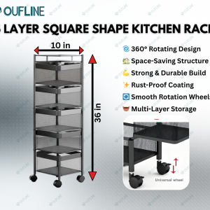 5 Layer Square Shape Kitchen Rack